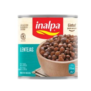 Lentejas Secas Remojadas Inalpa Lata (24x300 Gr)