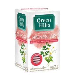Té Blend Bienestar Green Hills Saquitos Ensobrados Pack (12 x 20 unid)